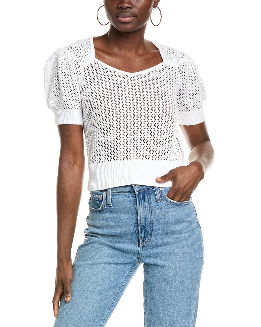 7 For All Mankind Sweetheart Sweater In White