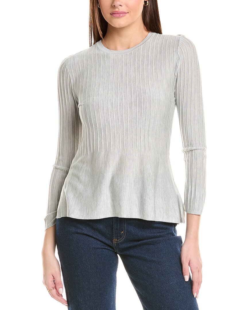 Theory Crewneck Wool-blend Sweater In Pink