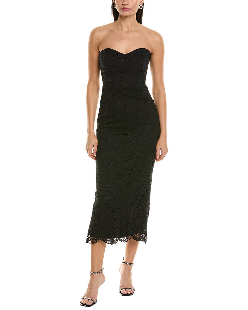 chinese dress ladies Draped Crepe and Lace Off-The-Shoulder Long Midi Dress 36 (FR) / Black main image 0