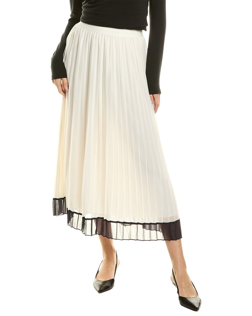 Reiss Osti Woven Pleated Skirt In White