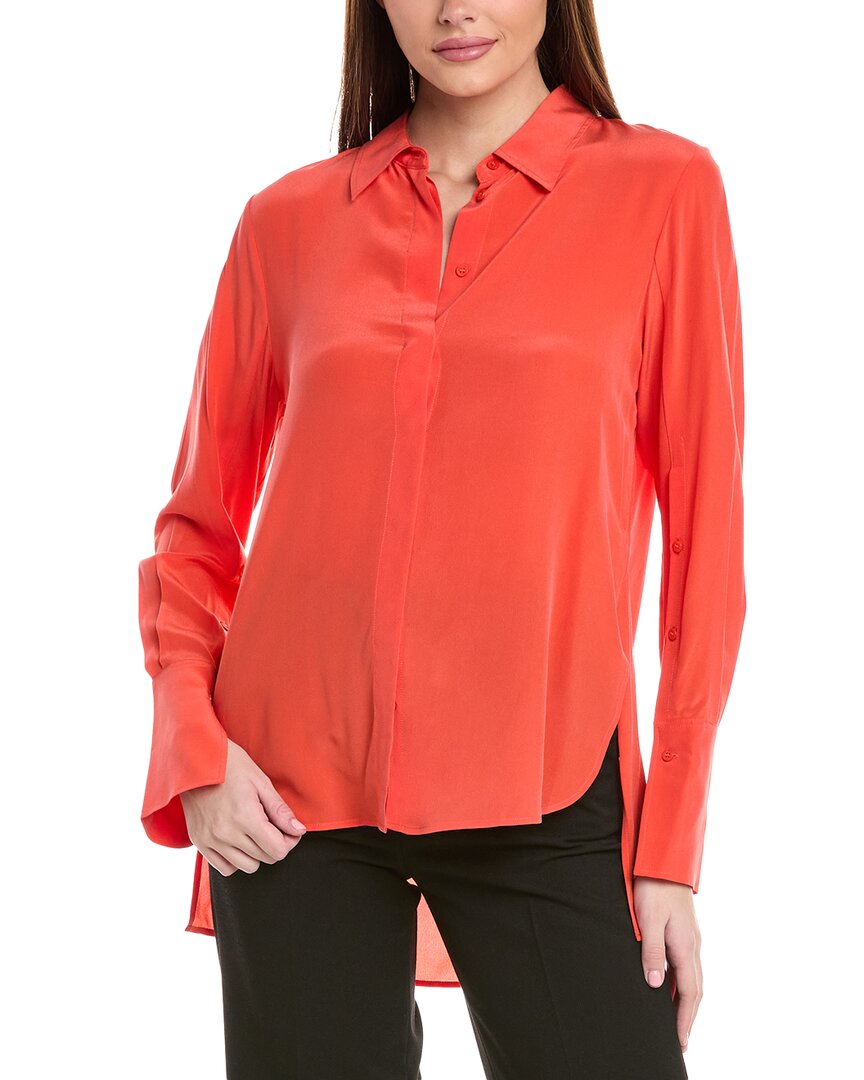 Reiss Kia Silk Shirt In Pink