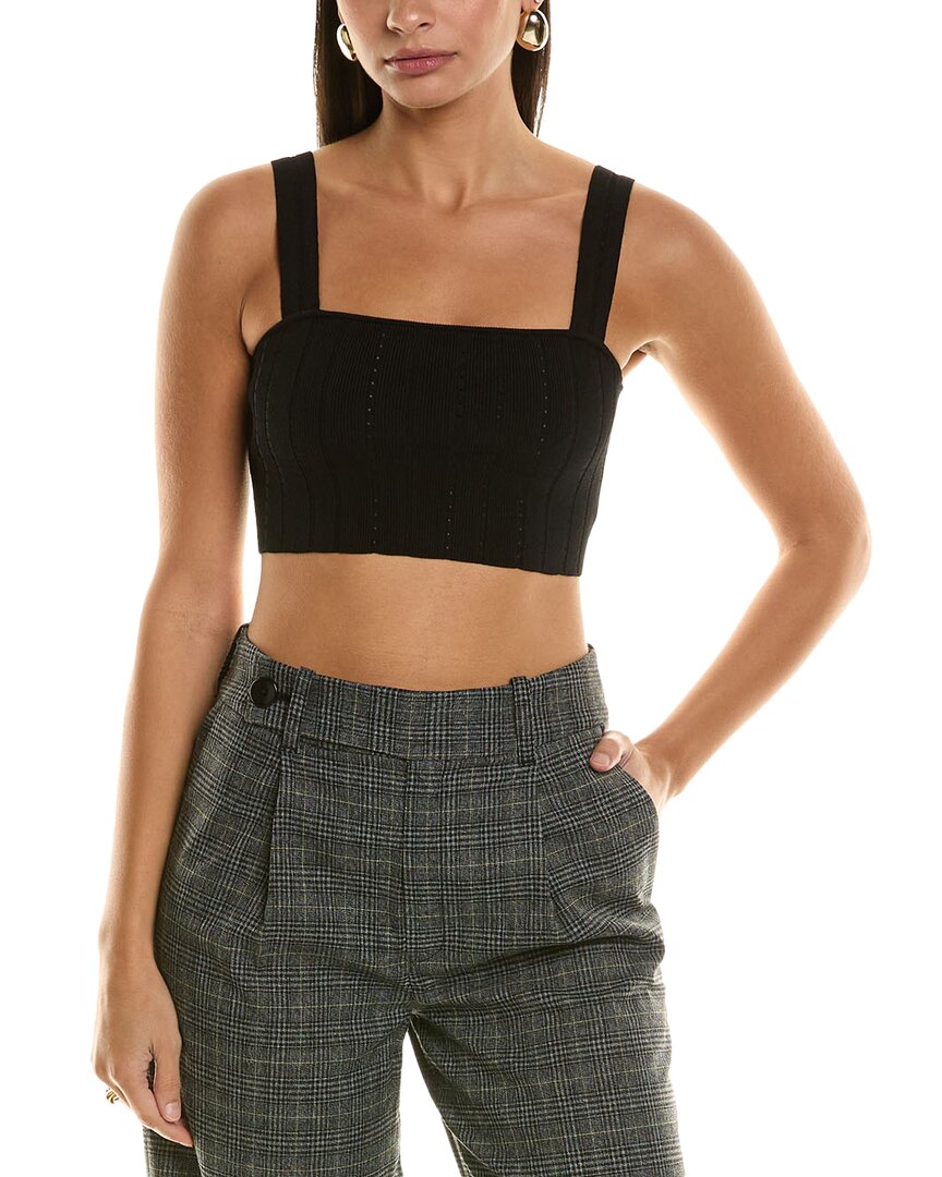Proenza Schouler White Label Pointelle Rib Bralette In Black