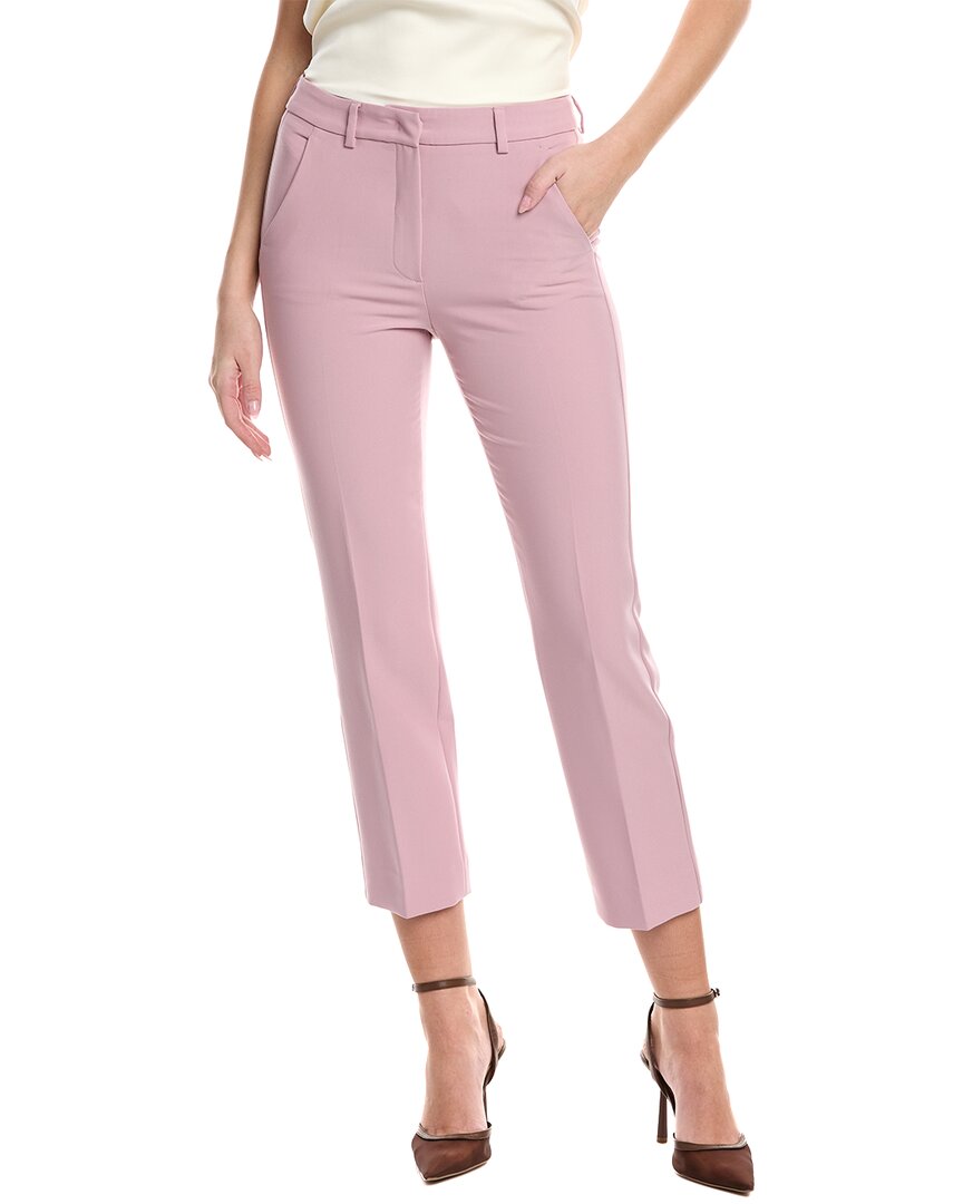 Weekend Max Mara Rana Trousers In Double Viscose Canvas In Pink