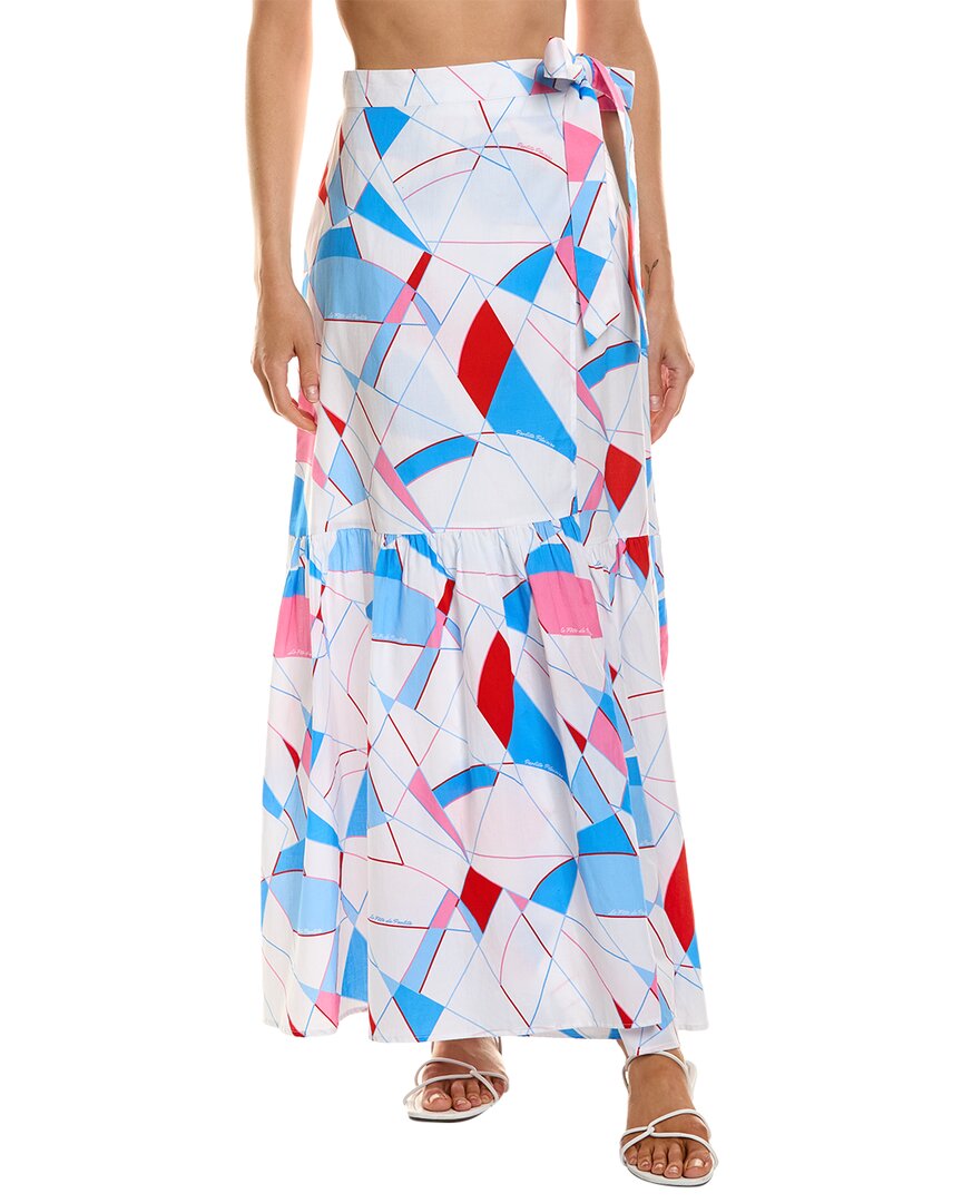 Shop Paolita Tainted Love Bali Wrap Maxi Skirt In Blue