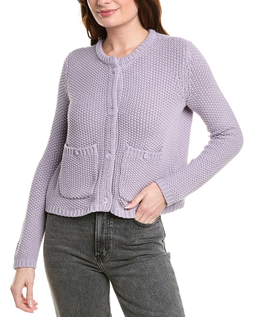 Splendid Andrea Crop Cardigan In Purple