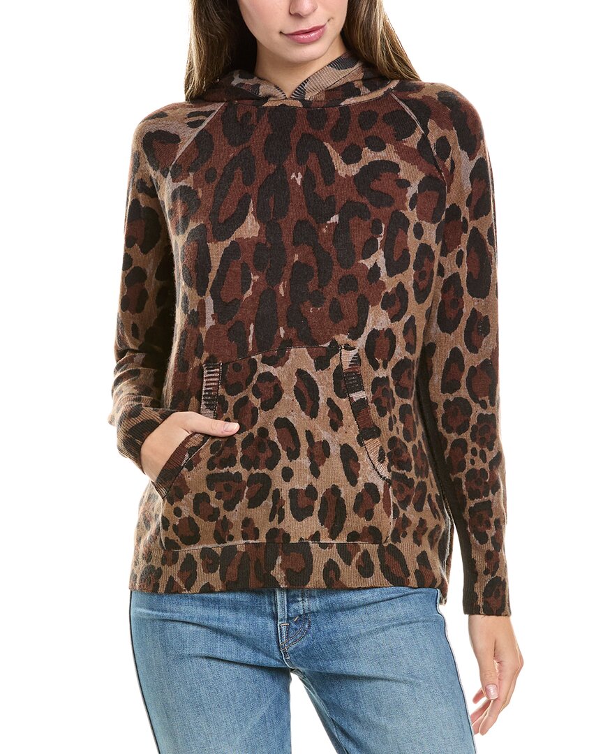 Brodie Cashmere Wool & Cashmere-blend Contrast Leopard Hoodie