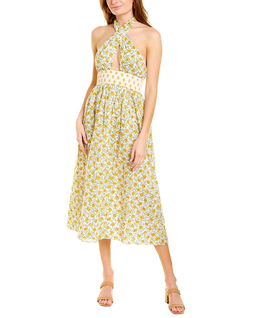Shop Ash & Eden Mira Halter Maxi Dress In Yellow