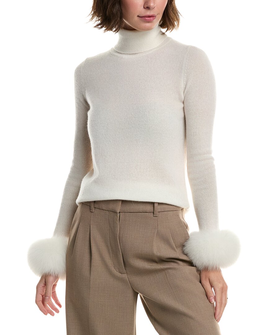 Sofiacashmere Turtleneck Cashmere Sweater In White