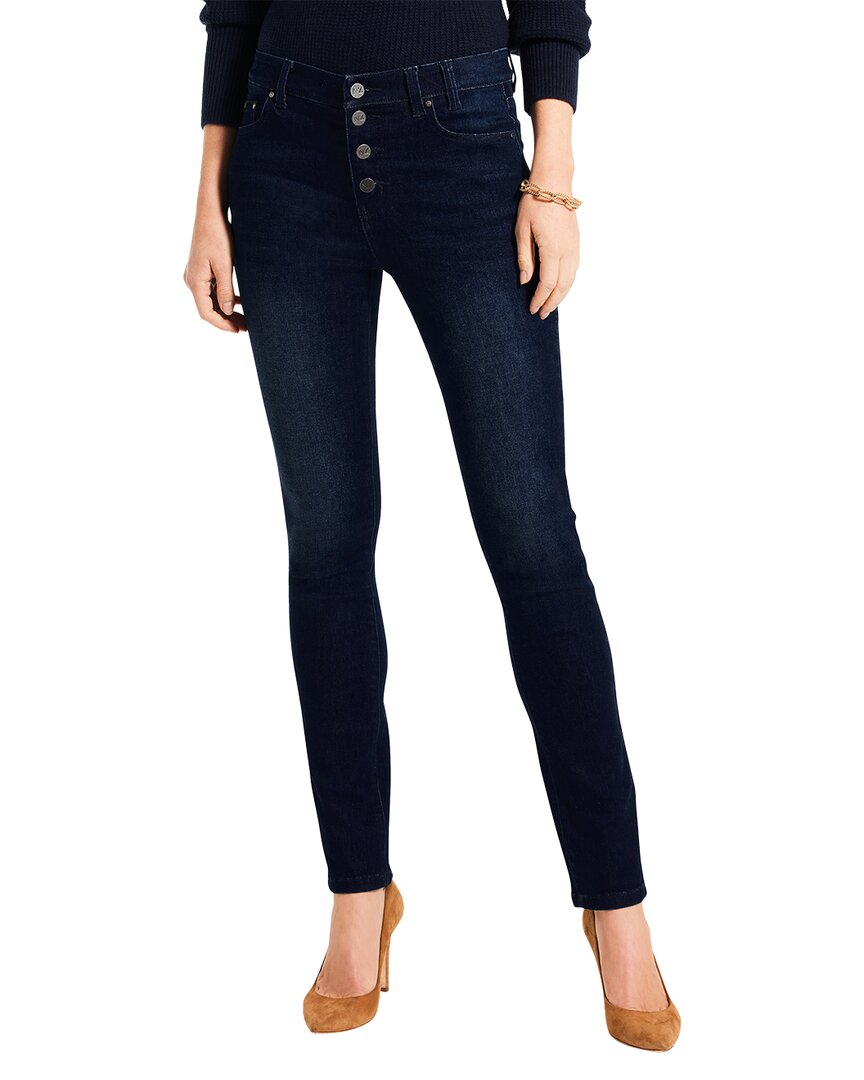 Nic + Zoe Nic+zoe Button Fly Slim Jeans In Twilight