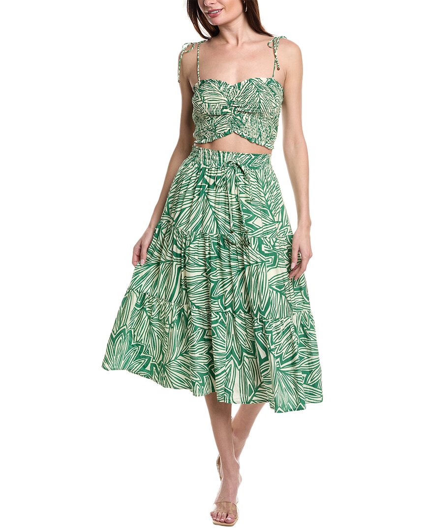 Dress Forum 2pc Summer Chapter Crop Top & Midi Skirt Set In Green