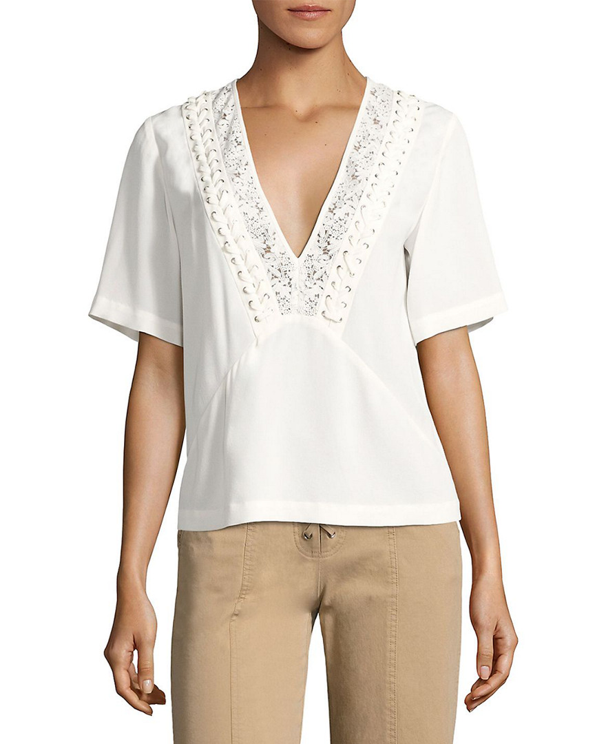 Image of A.L.C. Annora Lace-Up Silk Top