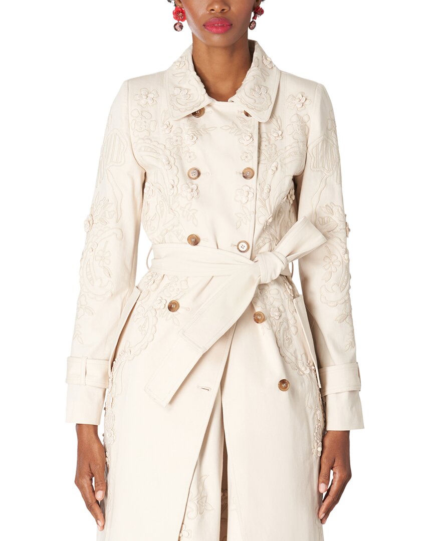 Shop Carolina Herrera Double Breasted Long Coat
