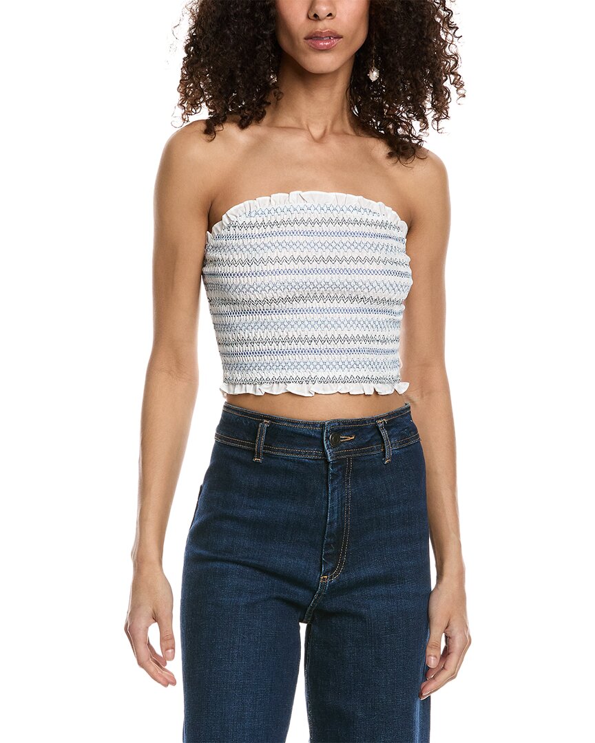 Shop Emmie Rose Smocked Tube Top In White