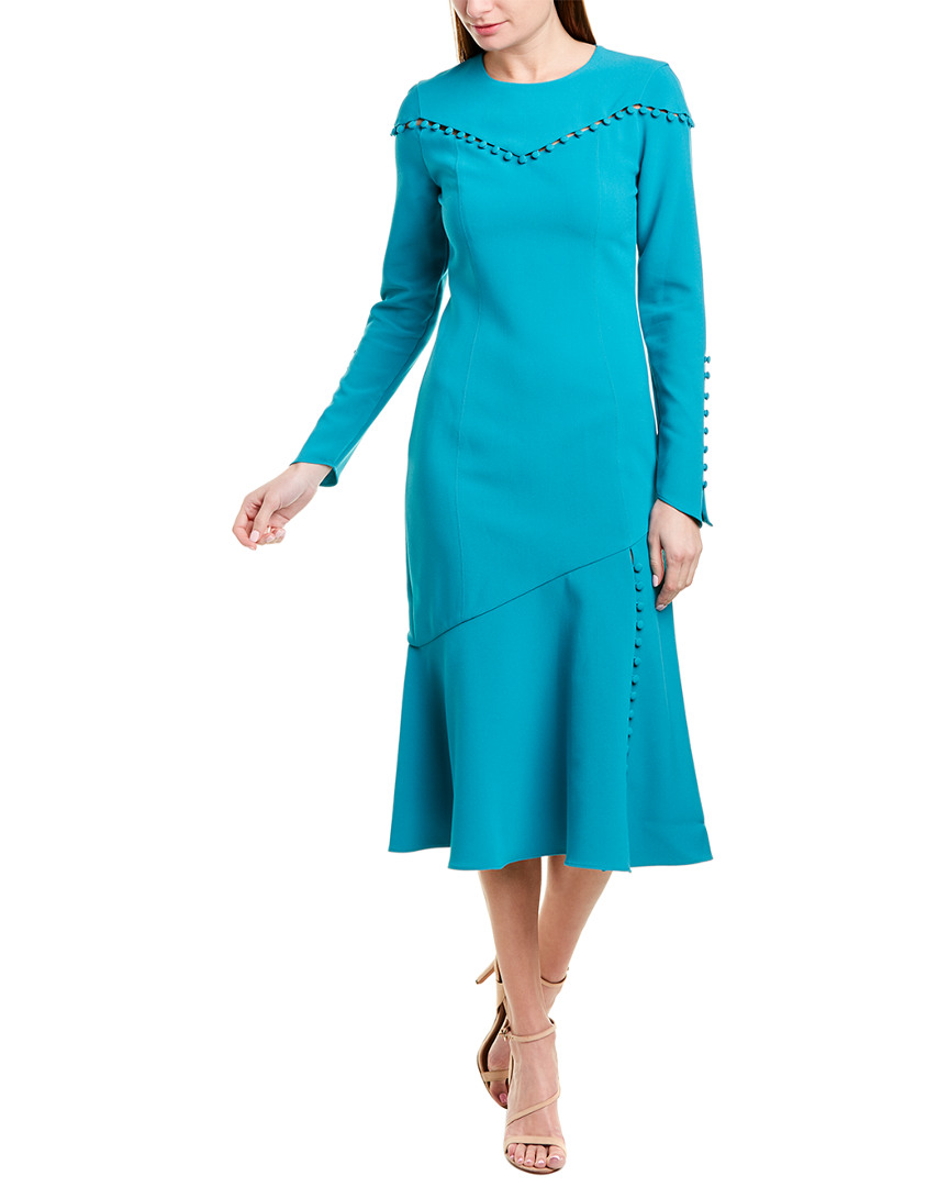 Image of PRABAL GURUNG Mogu Wool & Silk-Blend Midi Dress