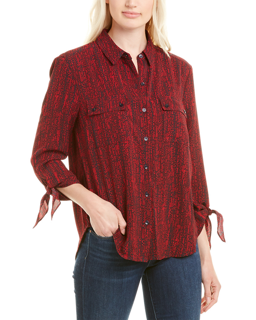 Image of Jones New York Tie-Sleeve Button-Down Blouse