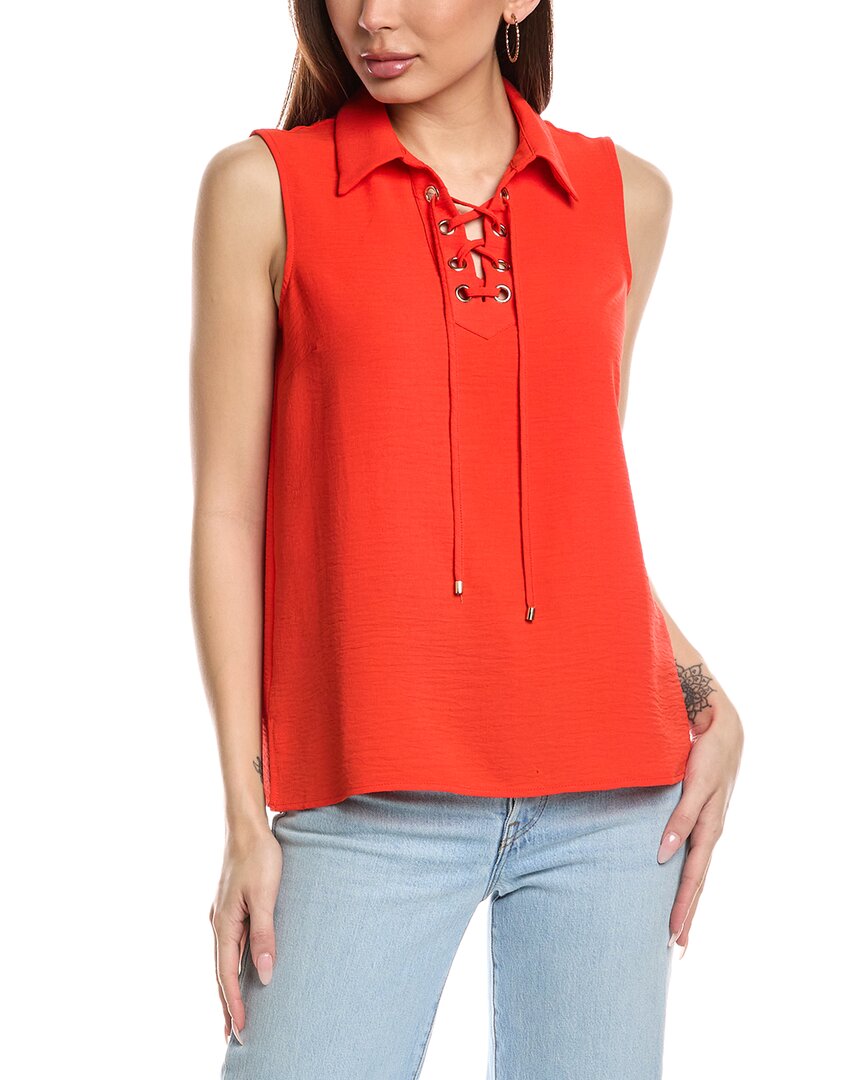 CATHERINE MALANDRINO CATHERINE MALANDRINO COLLARED LACED-UP TANK 