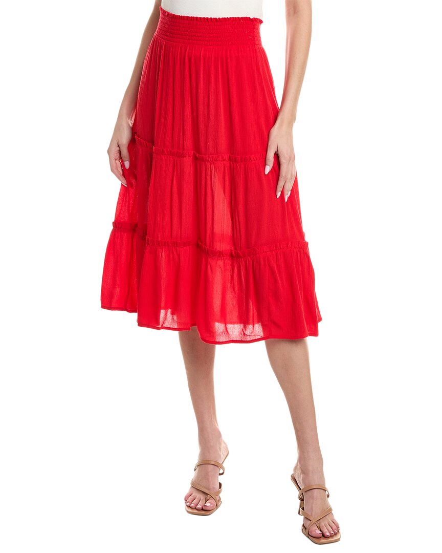 Vince Camuto Tiered Maxi Skirt In Red