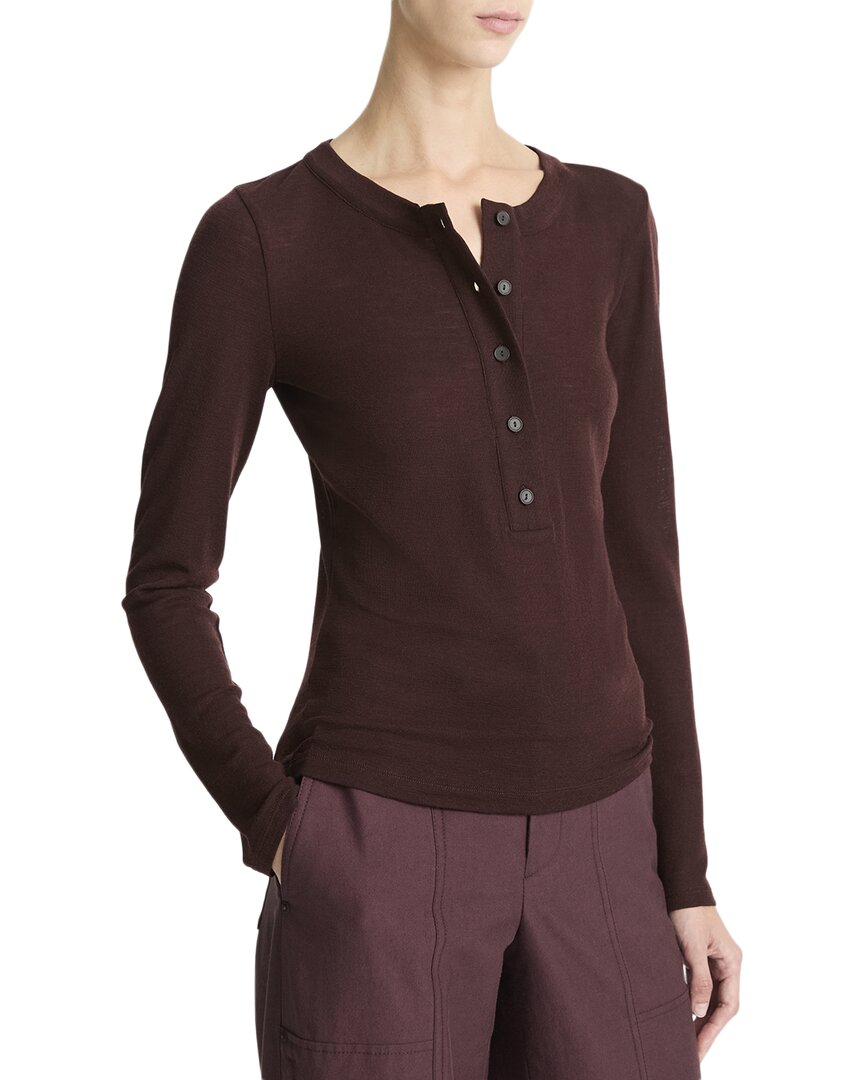 Vince Merino Wool Henley In Multi