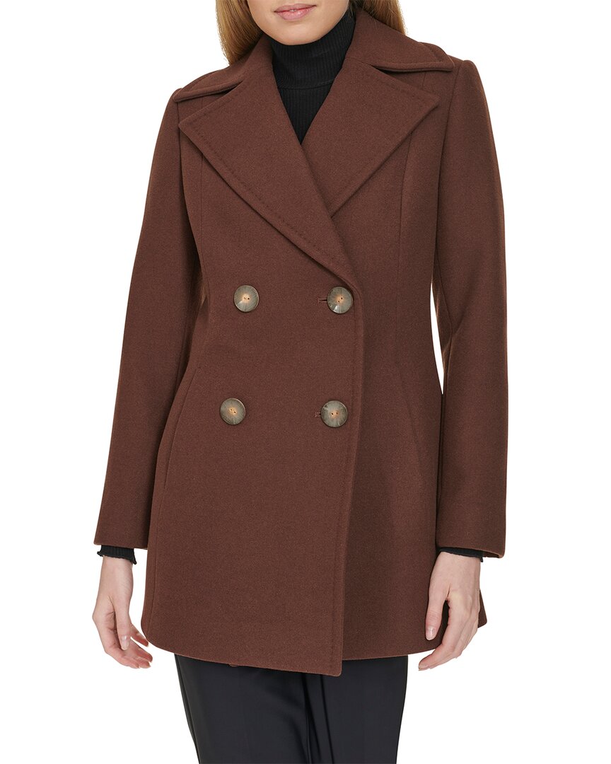 Cole Haan Women's Double Breast Wool Blend Peacoat