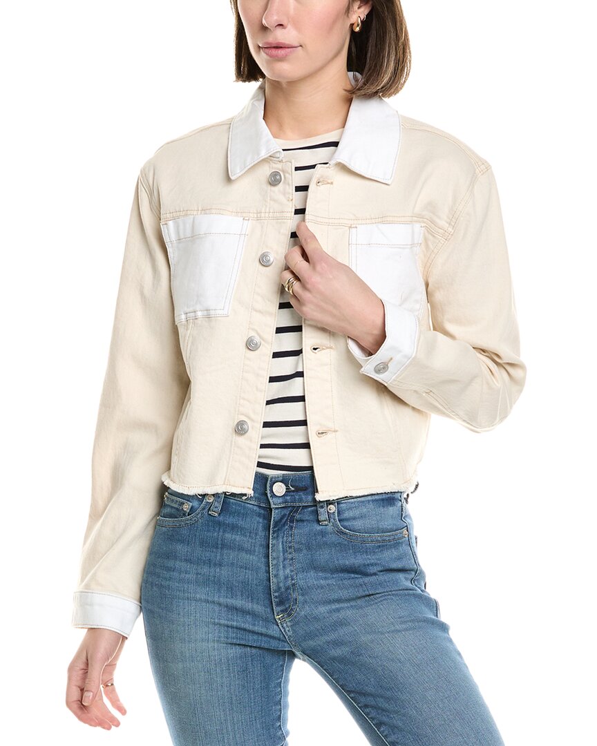 Hudson Jeans Micro Cropped Jacket In Beige