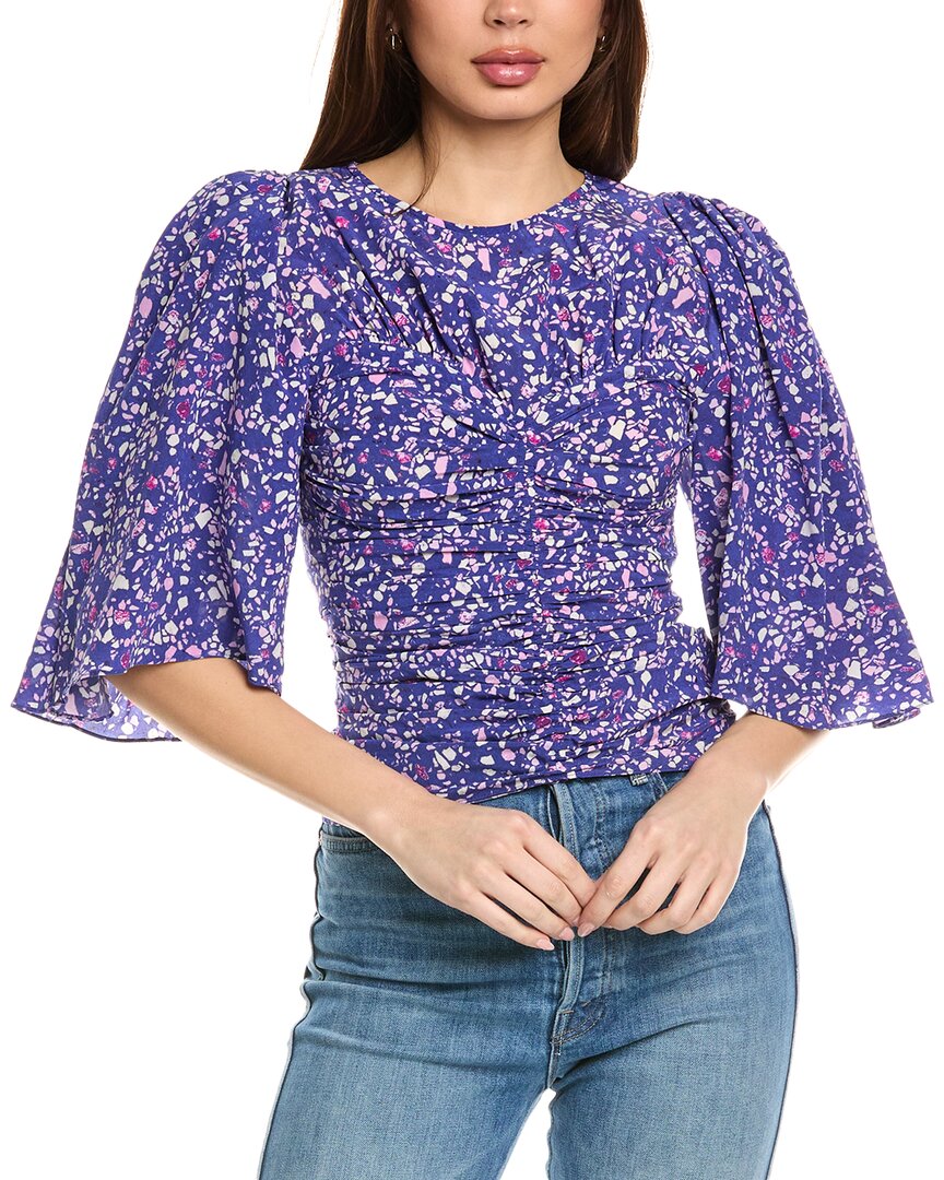 Isabel Marant Étoile Isabel Marant E'toile Lidiane Silk-blend Blouse In Blue