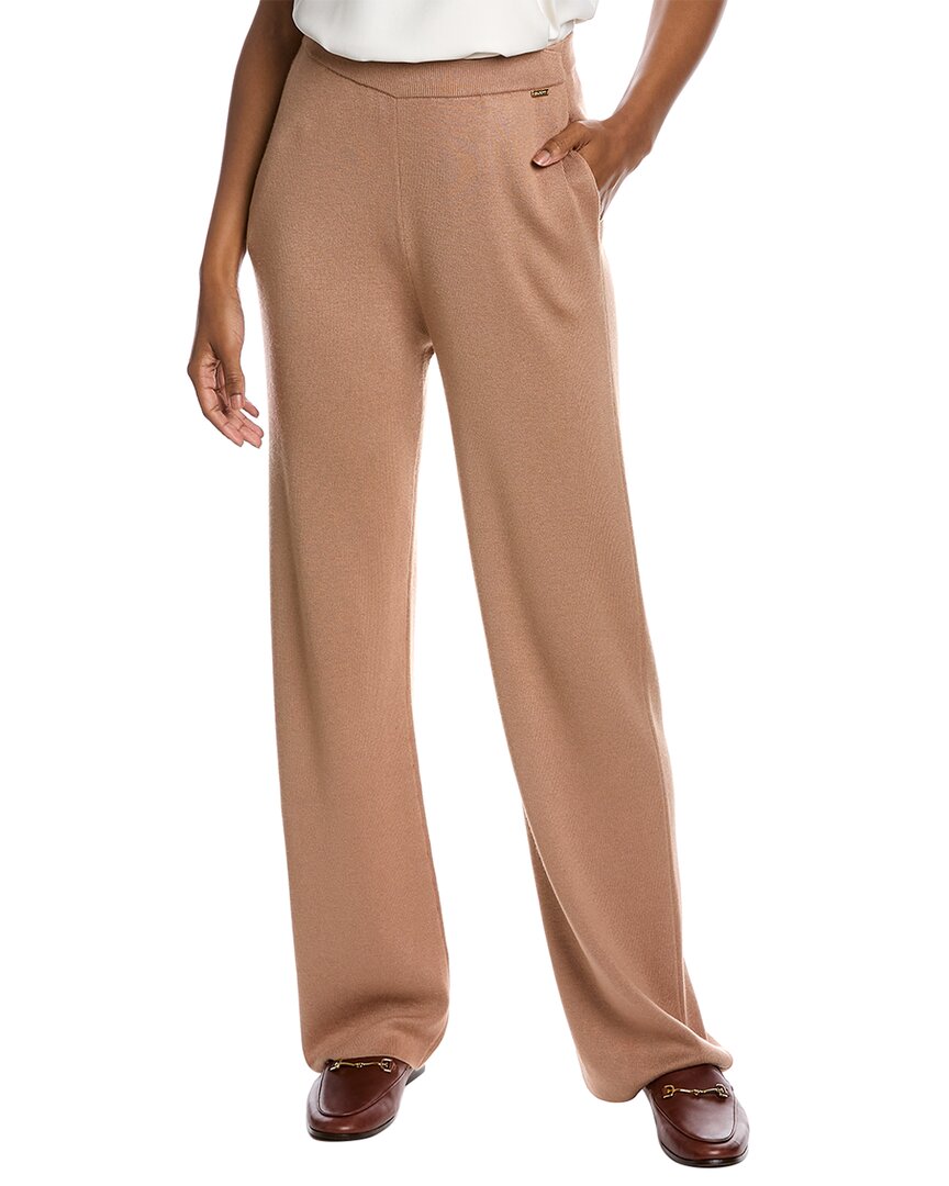 St John Stretch Wool Pant In Brown