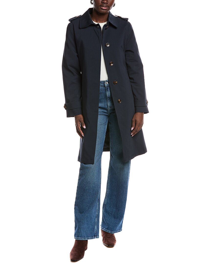 Hunter Novelty Belted Trench In Blue