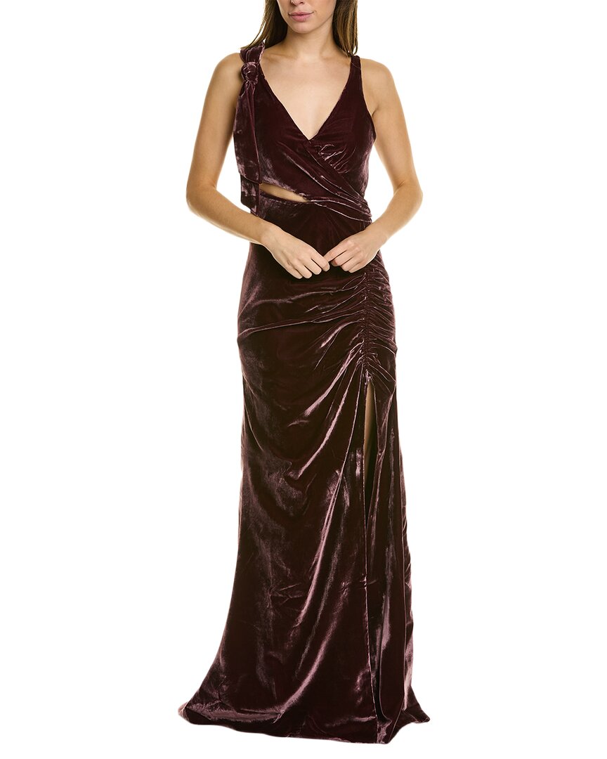 Shop Cinq À Sept Genevive Silk-blend Gown In Purple