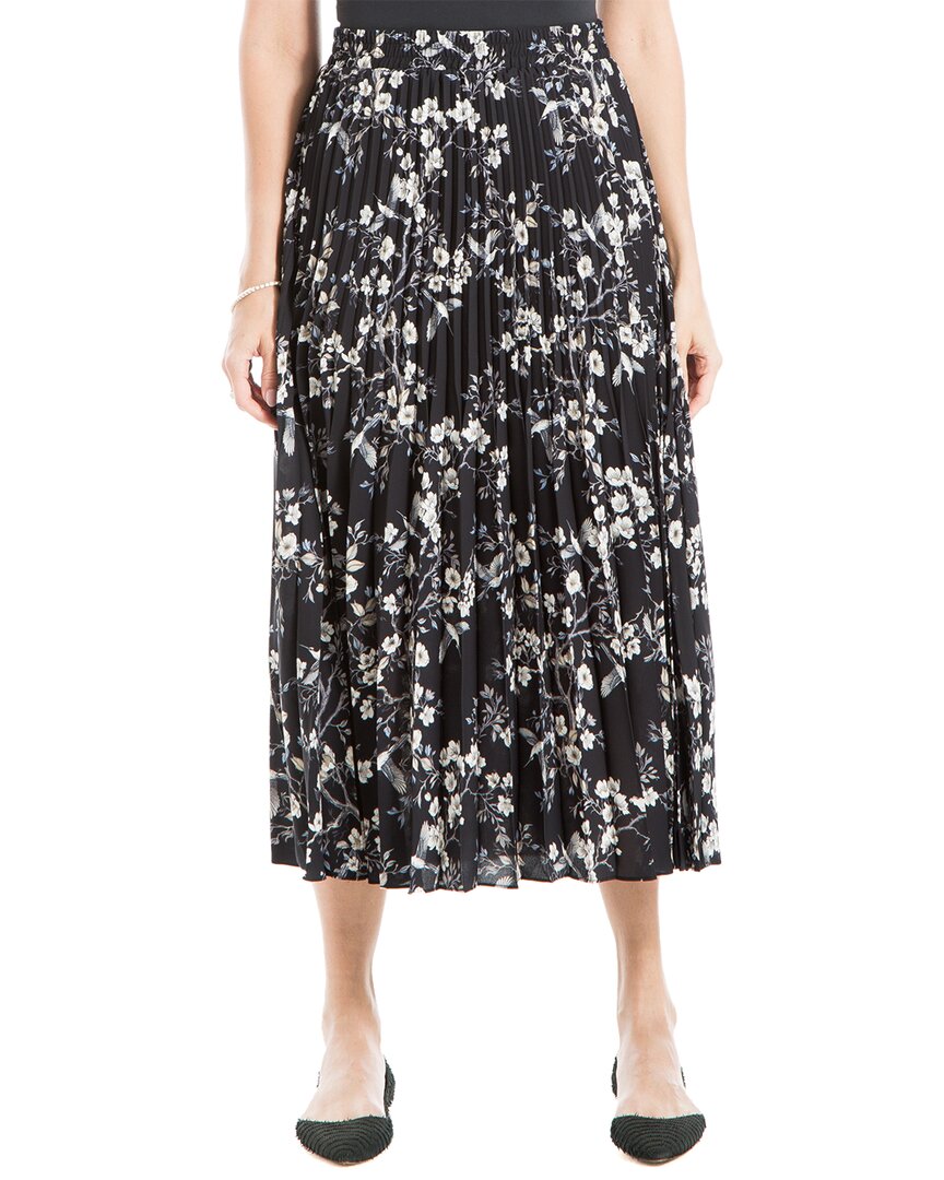 Max Studio Graduated Pleat Knee-length Midi Skirt In Black