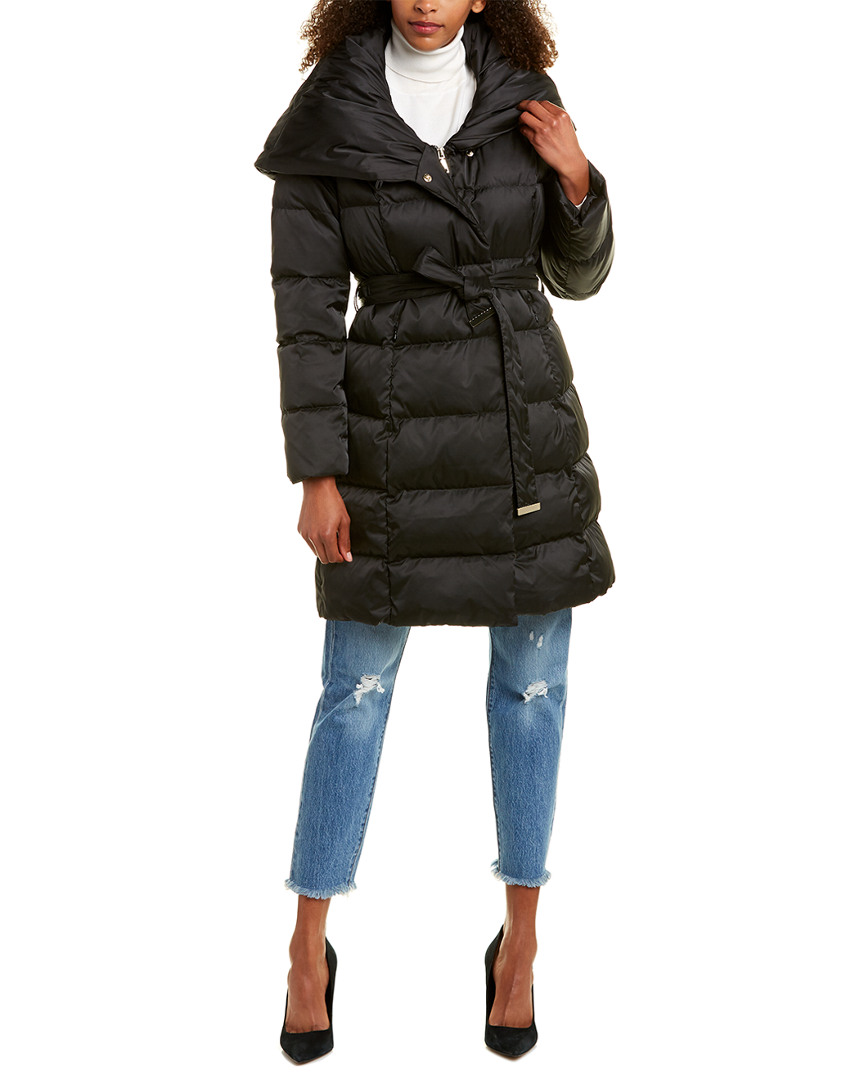 Tahari Long Puffer Down Coat Women's Black Xs | eBay