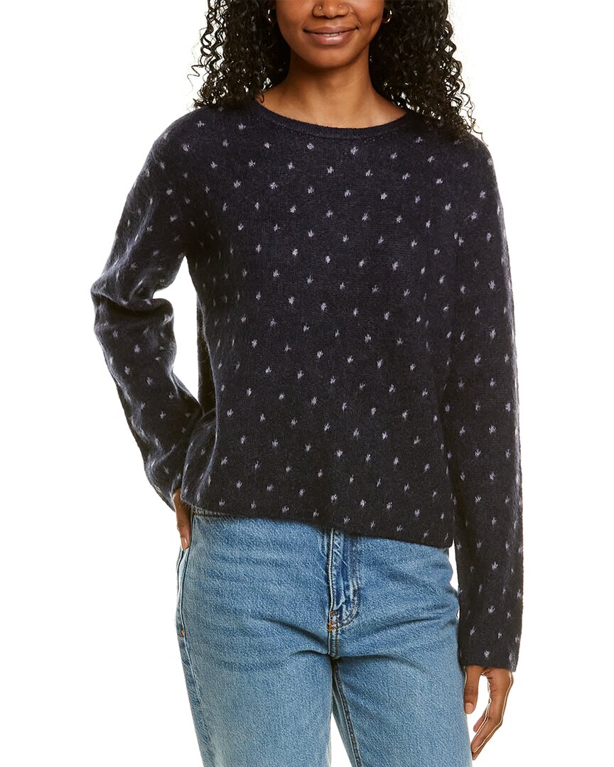 Shop Vince Starry Dot Jacquard Mohair & Alpaca-blend Sweater In Blue