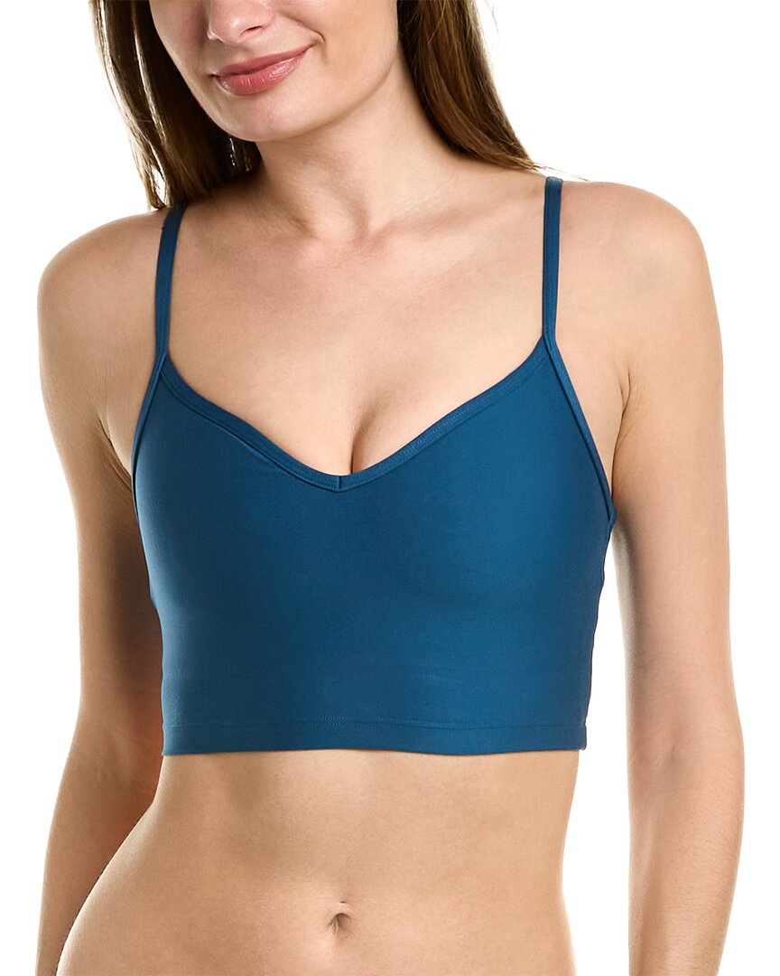 Shop Sincerely Jules For Bandier Sincerely Jules By Bandier Lotus Sweetheart Longline Sports Bra In Blue