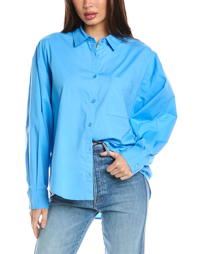 Shop Pistola Sloane Oversized Shirt In Blue