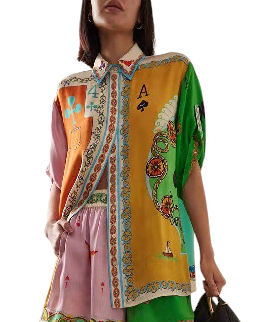 Amina Glam 2pc Linen-blend Shirt & Short Set