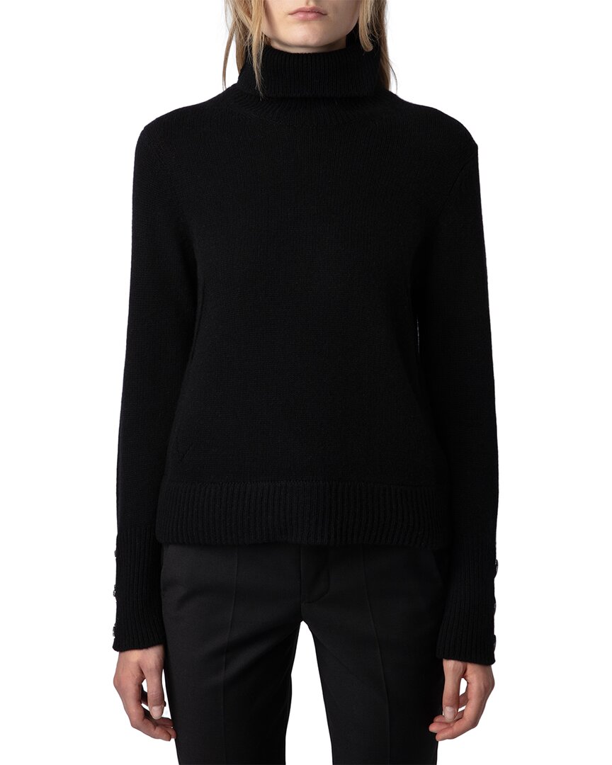 Zadig & Voltaire Boxy Cashmere & Wool-blend Sweater In Black