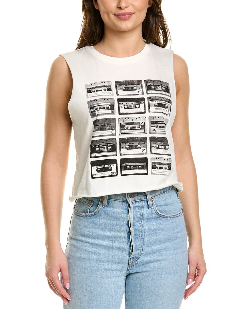 Prince Peter Cassette Tape Retro Muscle Top In Off-white In White
