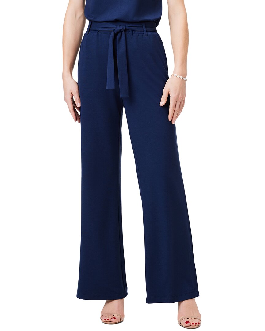 Nic + Zoe 29.5" Wide Leg Polished Jersey Pant In Dark Indigo