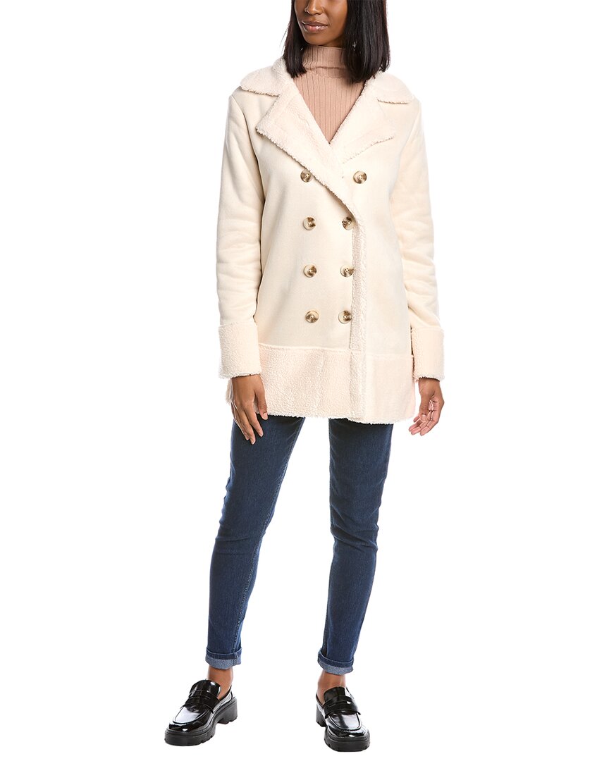 Pascale La Mode Double-breasted Coat In White