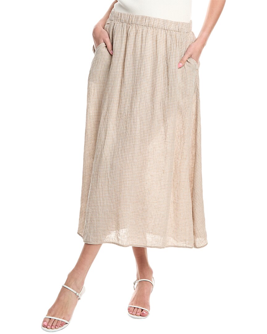 Eileen Fisher Gathered Organic Cotton Skirt In Neutral