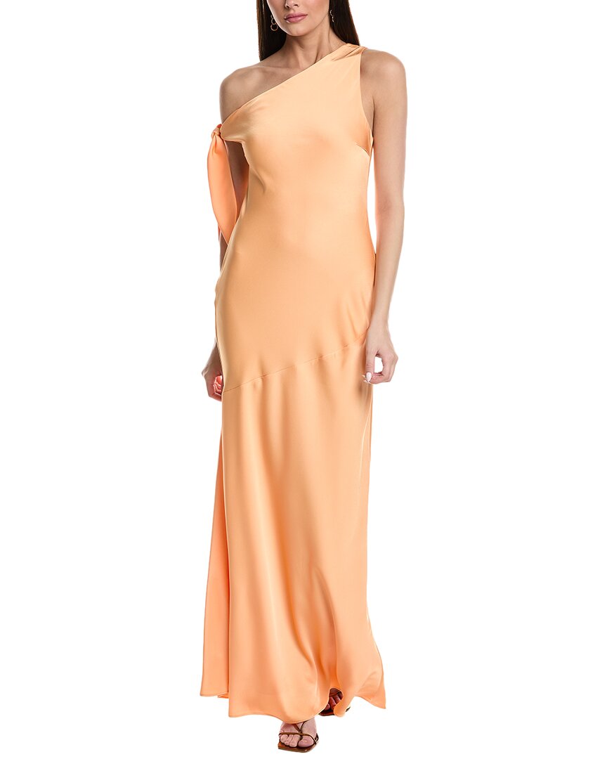 Misha Collection Zhuri Satin Gown In Orange
