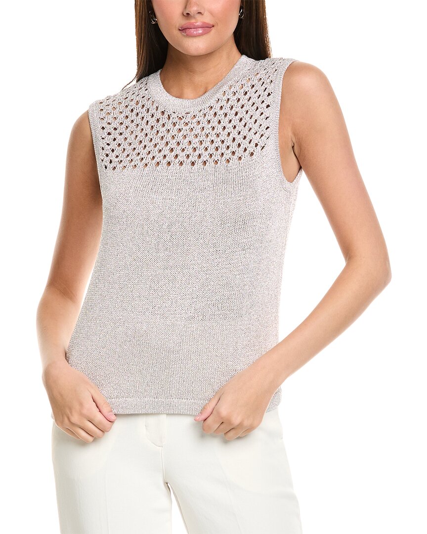 St John St. John Sparkle Crochet Sweater In Purple