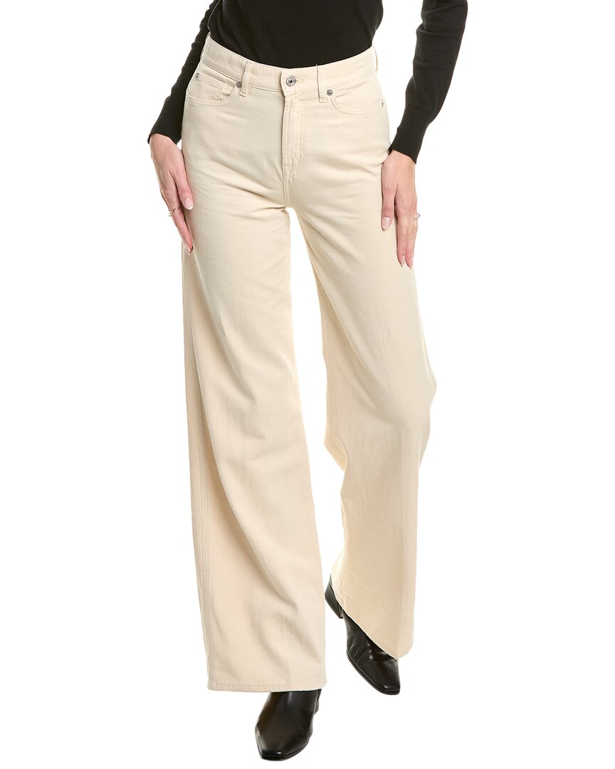 7 For All Mankind Lotta Linen-blend Oat Jean In Brown