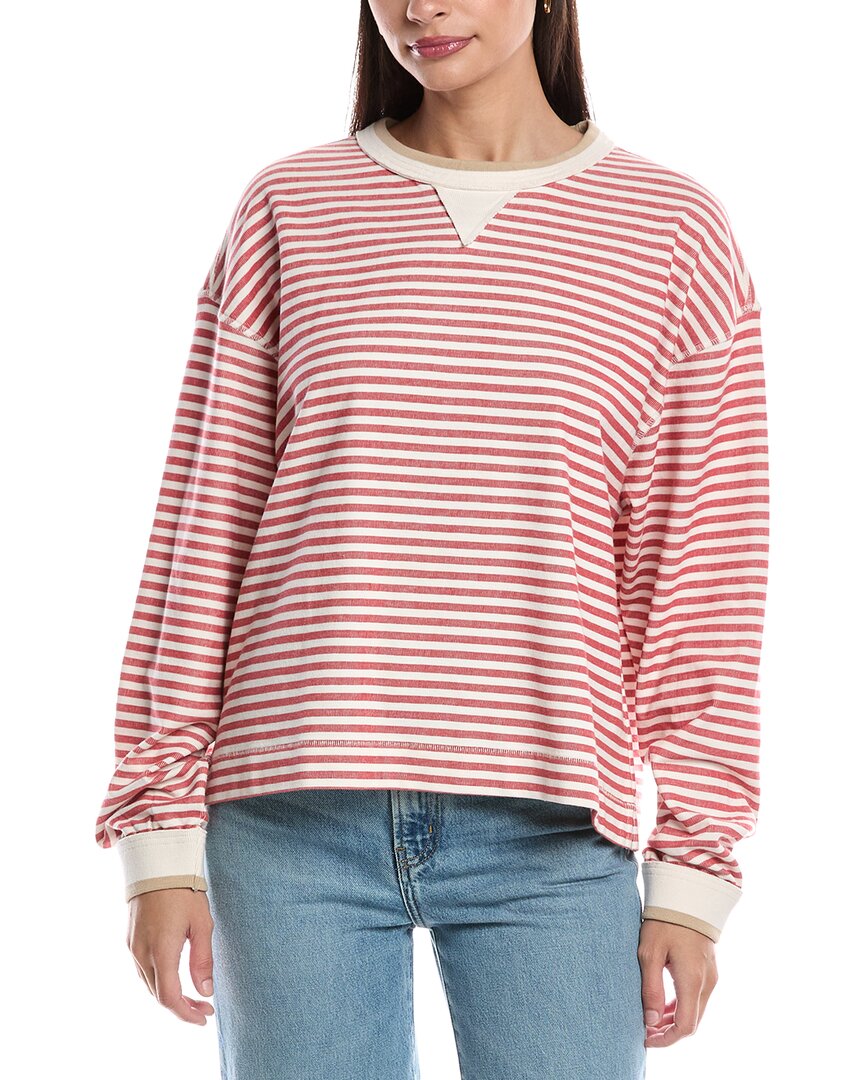 Grey State Dolman Sweatshirt In Red