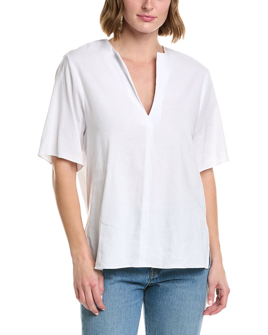 Vince Short Dolman-sleeve Pullover Top In White