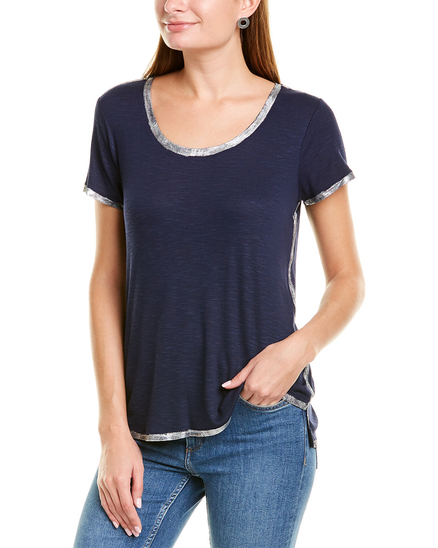 Image of Vince Camuto Foil Trim Top