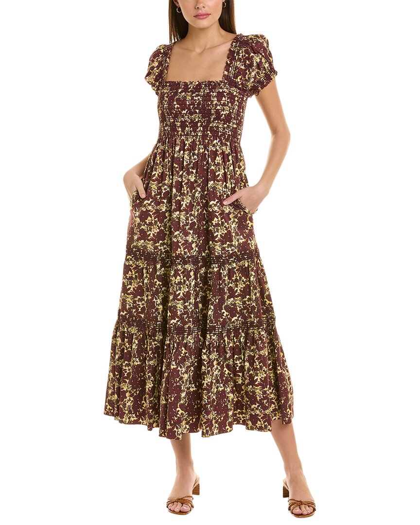 Tory Burch Smocked Maxi Dress In Red ModeSens