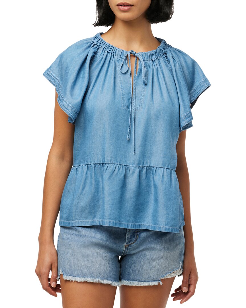 Shop Joe's Jeans Chambray Flutter Top