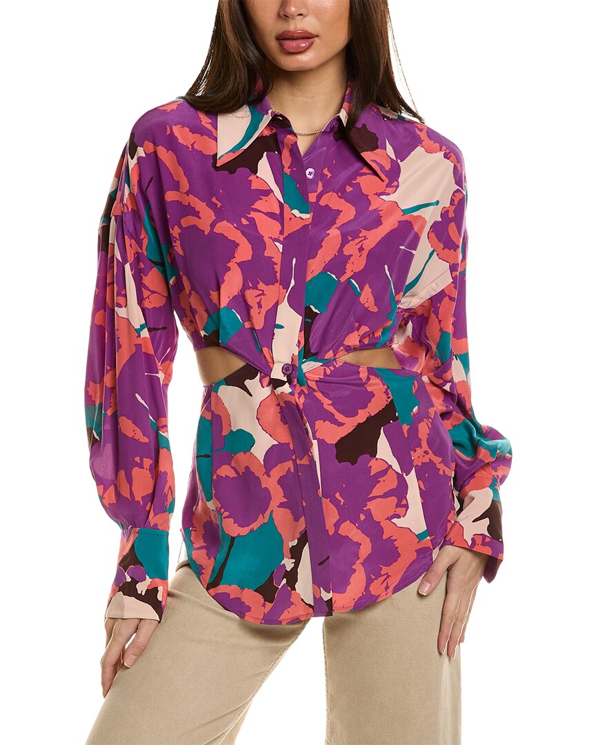 Shop Equipment Alya Silk Shirt In Purple