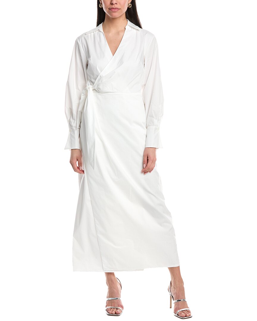 Simkhai Briar Wrap Midi Dress In White