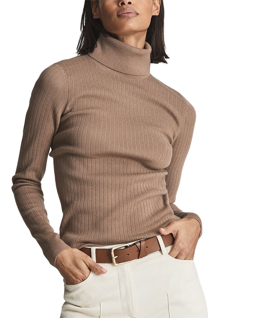 Reiss Nicola Merino Stretch Wool-blend Sweater In Pink